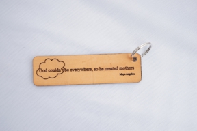 Keychain with cloud laser image